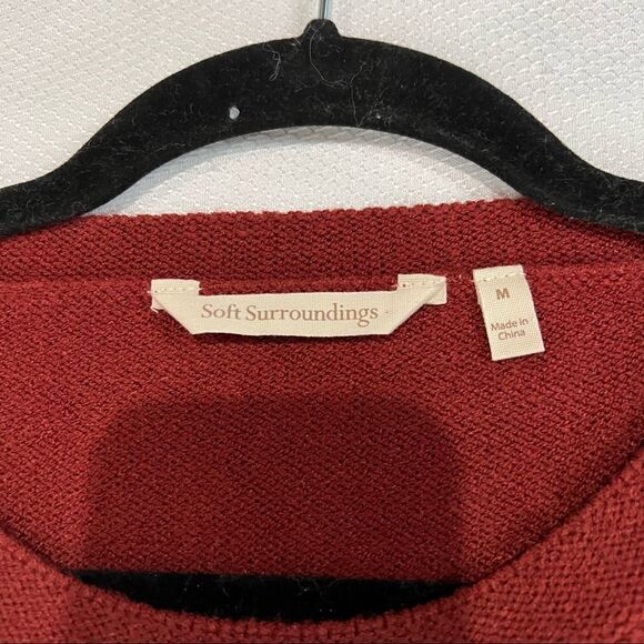 Soft Surroundings Rust Red Viscose Blend Soft Sweater - Picture 6 of 8